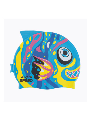 AQUA-SPEED Zoo Fish 01 синя/жълта плувна шапка 115