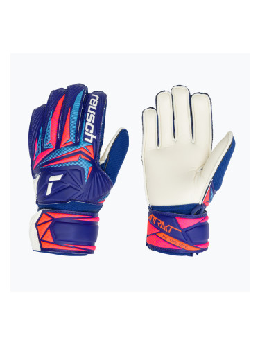 Детски вратарски ръкавици Reusch Attrakt Solid Junior sharp blue/white/shocking orange