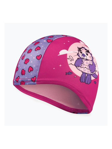 Speedo Полиестерна шапка за плуване с печат в розово/лилаво