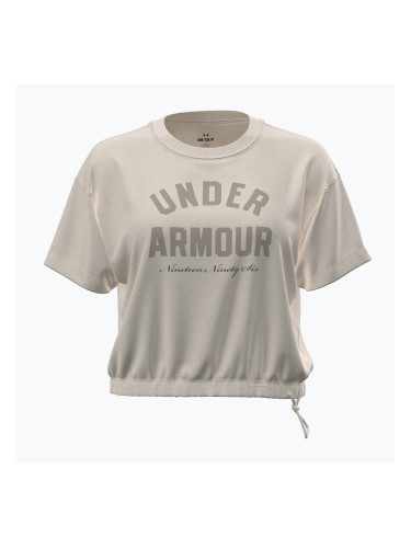Дамска тениска за тренировка Under Armour Bungee Hem Tee summit white/khaki base