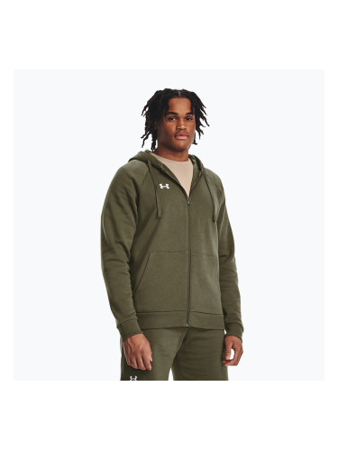 Мъжки суитшърт Under Armour Rival Fleece FZ Hoodie marine dd green/white