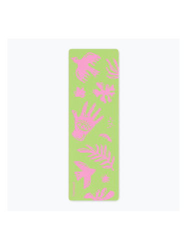 Килимче за йога/фитнес FORCEBAND Energy Pistachio 4 мм шам-фъстък/розово