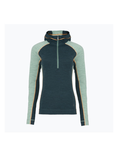 Дамски термо суитшърт Smartwool Classic Thermal Merino Base Layer 1/2 Zip Hoodie Boxed twilight/arctic green