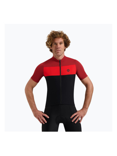Мъжко колоездачно трико Rogelli Core Block черно / бордо / червено