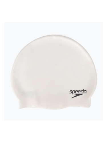 Speedo Обикновена плоска силиконова шапка бяла 8-709910010