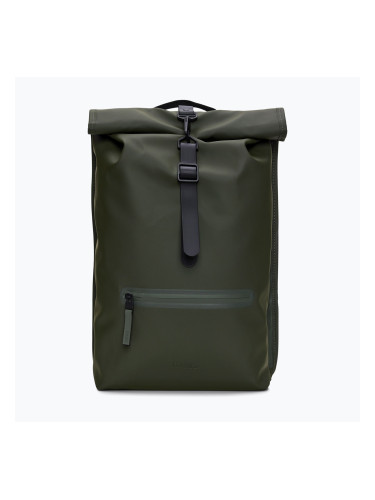 Градска раница Rains Rucksack Rolltop 13 + 4 l green
