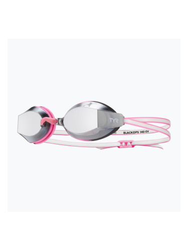 Дамски очила за плуване TYR Blackops 140 Ev Racing Mirrored silver/ pink/ white