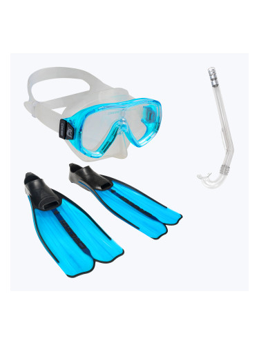Комплект за гмуркане Cressi Rondinella Bag маска + шнорхел + плавници син CA189235