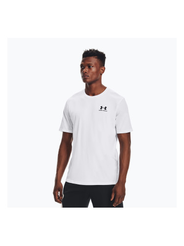 Мъжка тренировъчна тениска Under Armour Sportstyle Left Chest SS white/black