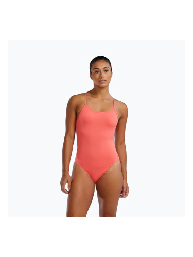 Дамски бански костюм от една част TYR Durafast Elite Solid Cutoutfit coral