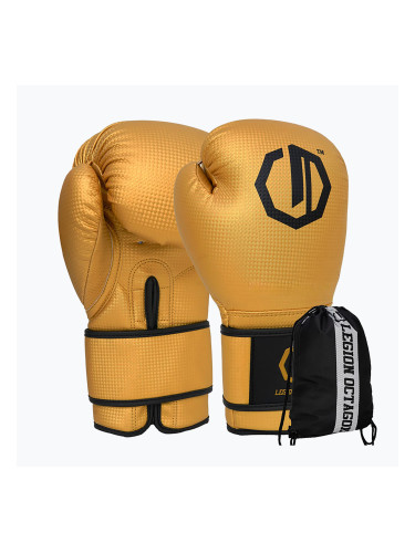 Боксови ръкавици Octagon Legion Kevlar + чувал gold