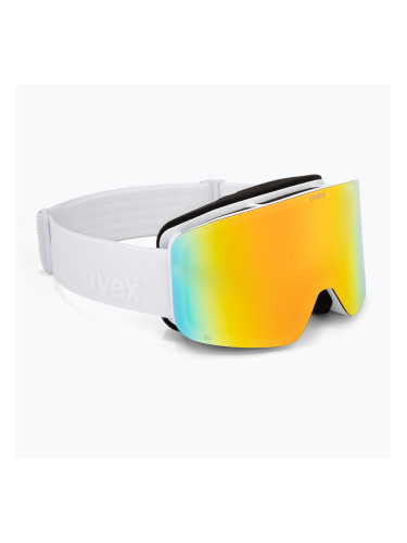 Детски скиорски очила UVEX Pwdr FM white matt/mirror rainbow/green/clear