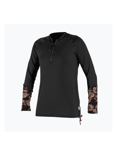 Дамска блуза за плуване с дълъг ръкав O'Neill Front Zip Sun black/flo