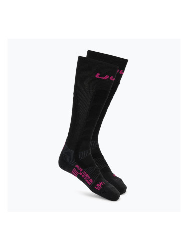 Дамски скиорски чорапи UYN Ski Touring One Bio black/pink yarrow