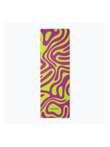 Килимче за йога/фитнес FORCEBAND Abstract Violet 4 mm виолетово/лимонено