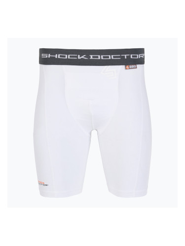 Компресионни шорти с протектор за краката Shock Doctor Compression white