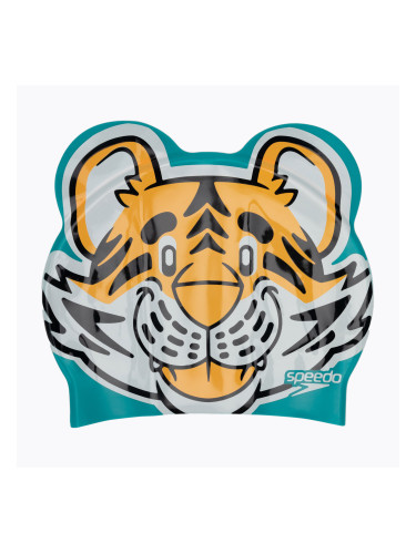Speedo Оранжево-зелена шапка с отпечатан символ 8-00232614671
