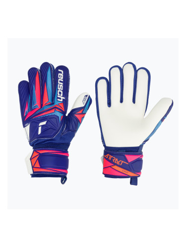 Детски вратарски ръкавици Reusch Attrakt Grip Junior sharp blue/white/shocking orange