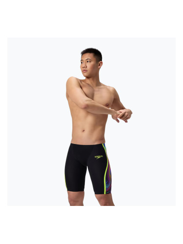 Мъжки плувни шорти тип клин Speedo Fastskin LZR Intent 2.0 Jammer black/molten blur/hyper yellow