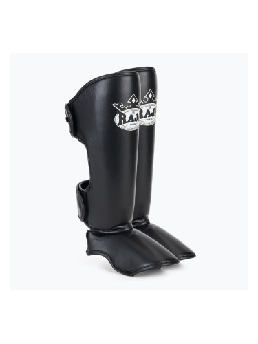 RAJA BOXING Олекотени предпазители за подбедрици от полукожа черни