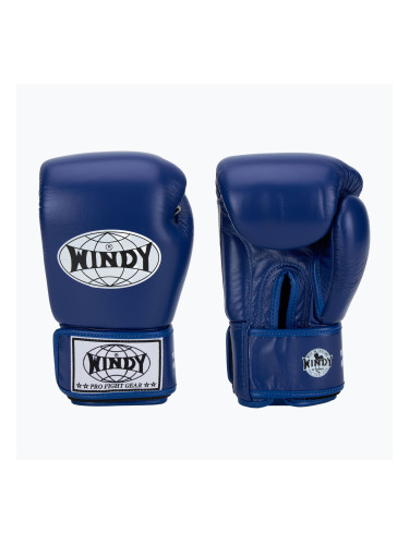 WINDY Класически сини боксови ръкавици от естествена кожа
