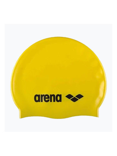 Детска шапка за плуване arena Classic Silicone Jr yellow / black