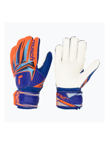 Детски вратарски ръкавици Reusch Attrakt Solid Junior sharp blue/shocking orange
