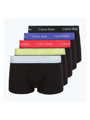 Боксерки Calvin Klein LV00NB4412 Low Rise Trunk 5 чифта black w green bloom wb/black w dazzlin