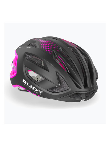 Rudy Project Egos черна/розова флуо матова каска за велосипед