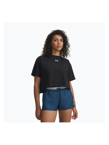 Дамска тениска за тренировка Under Armour Rival Boxy Tee solid black/white