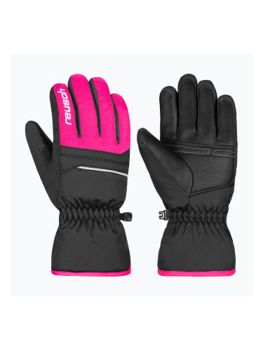 Детски скиорски ръкавици Reusch Alan Junior black/pink glo
