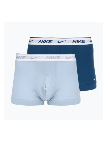 Мъжки боксерки Nike Everyday Cotton Stretch Trunk 3 чифта светло армейско синьо/синьо force/бял колан