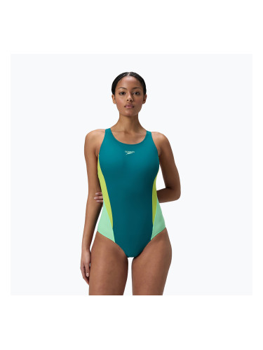 Дамски цял бански костюм Speedo Colourblock 2.0 deep emerald