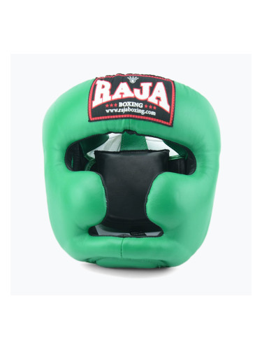 RAJA BOXING Полукожена зелена боксова каска