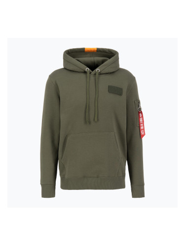 Мъжка качулка Alpha Industries Red Stripe Hoodie dark green