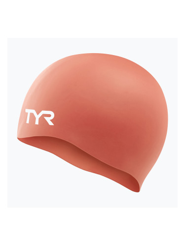 Шапка за плуване TYR Wrinkle Free Silicone coral/white