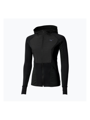 Дамско яке за бягане Mizuno Active Warm Hybrid Full Zip Hooded black