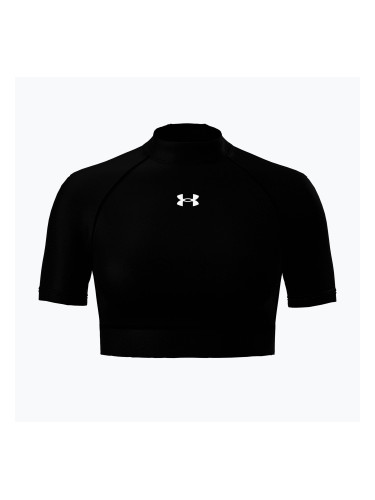 Дамска тениска за тренировка Under Armour HeatGear Crop Mock ultimate black/white