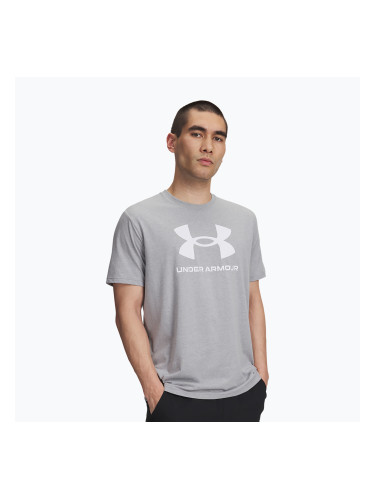 Мъжка тениска Under Armour Sportstyle Logo Update steel light heather/white