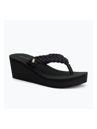 Дамски джапанки Tommy Hilfiger Wedge Braided Summer Sandal black