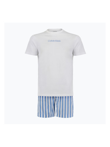 Мъжка пижама Calvin Klein LV00NM2903 classic white top/vertical boardway