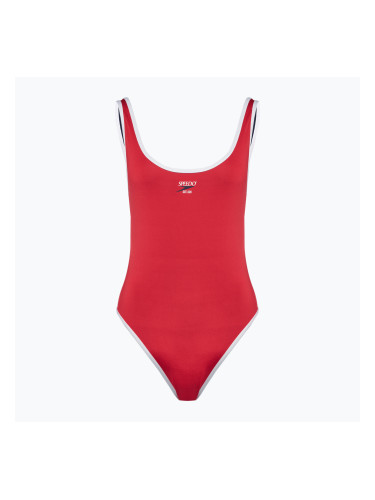 Speedo дамски бански от една част Solid Bound Scoop висок риск червен