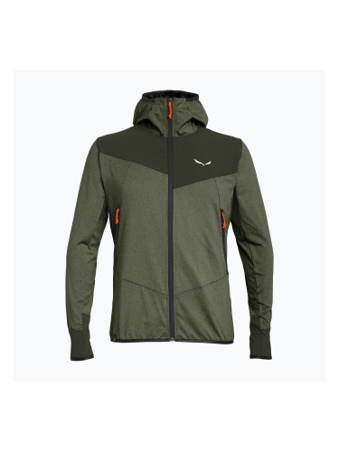 Мъжки суитшърт за трекинг Salewa Agner Hybrid PL/DST FZ dark olive melange