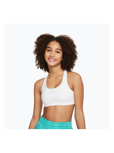Детски спортен сутиен Nike Swoosh white/pure platinum