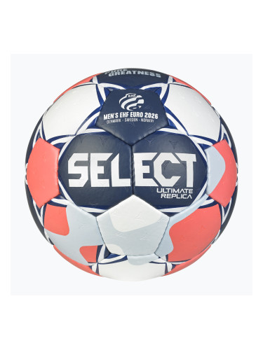 Хандбална топка SELECT Ultimate Euro Men v26 Replica white/red/black размер 0
