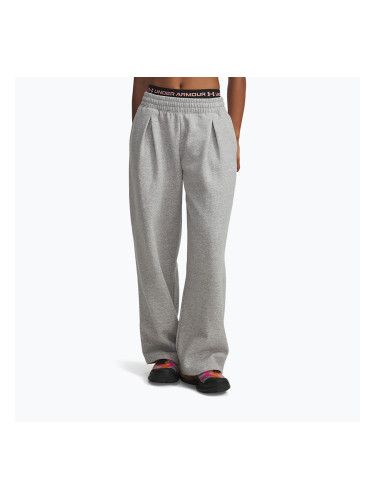 Дамски панталони Under Armour Rival Fleece Script mod grey light heather/white