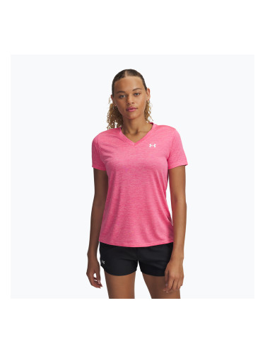 Дамска тениска за тренировка Under Armour Tech V-Twist super pink/white