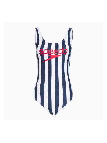 Speedo Ice Cream U-Back дамски бански костюм от една част син/бял