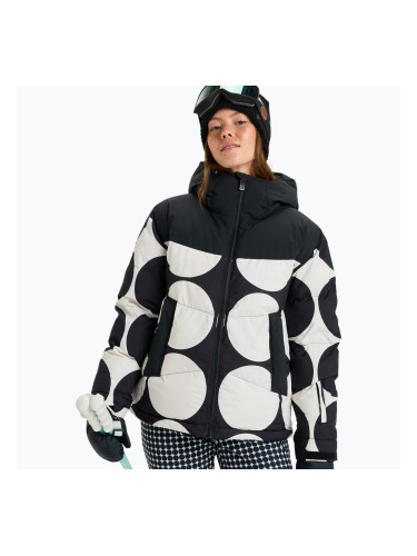Дамско яке за сноуборд ROXY Alofted Puffy true black/big dots