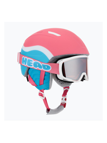 Детска ски каска HEAD Maja Set + Gogle Jr pink/blue/silver red